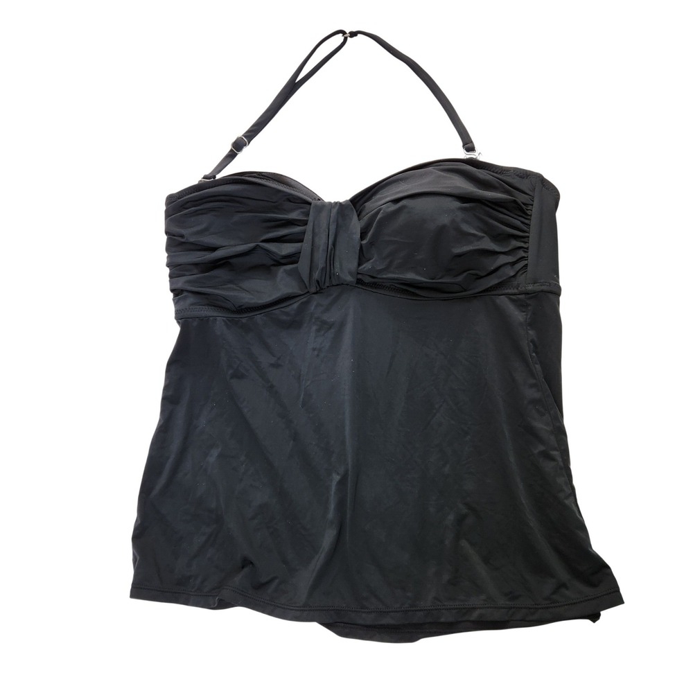 Garnet‎ Hill Black Tankini Swim Top Halter Underwire Size 12 NWT